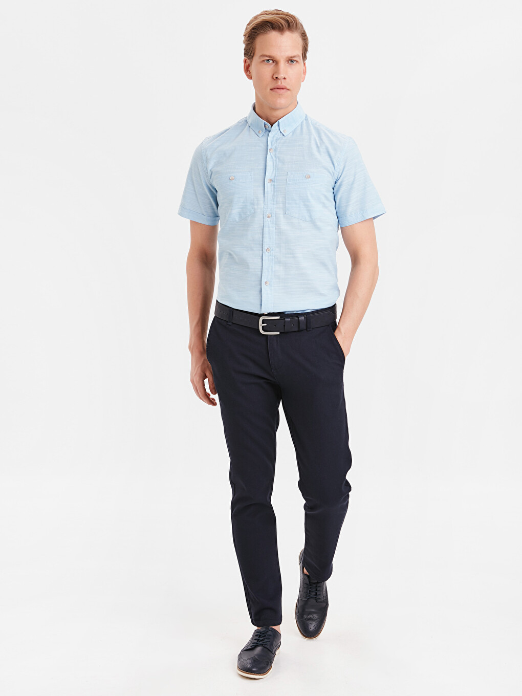 Regular Fit Short Sleeve Men's Shirt-5