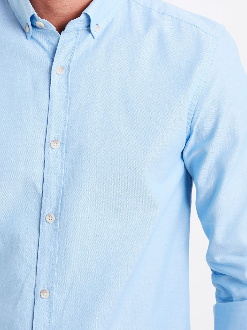 Mavi Oxford Erkek Gömlek-3