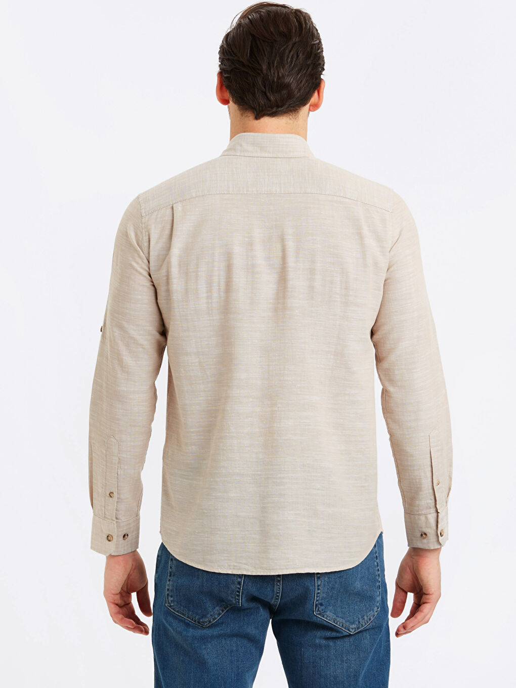 მამაკაცები ბეჟი პერანგი-1