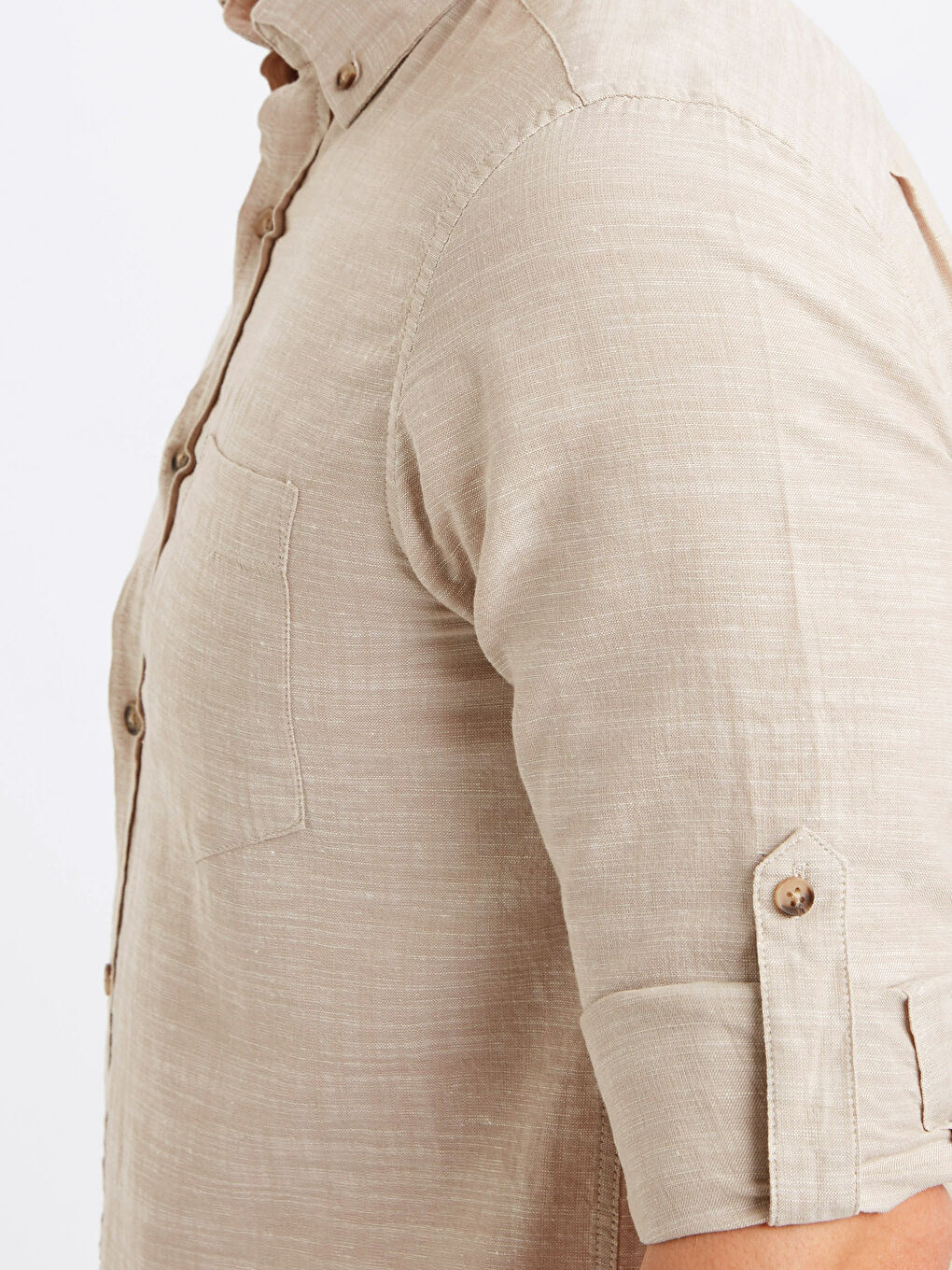 მამაკაცები ბეჟი პერანგი-3