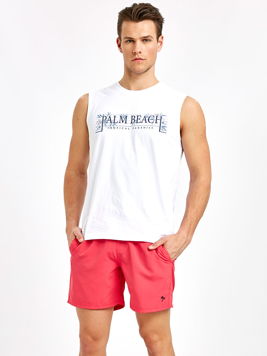 Mercan Diz Hizası Boy Basic Deniz Şortu-4