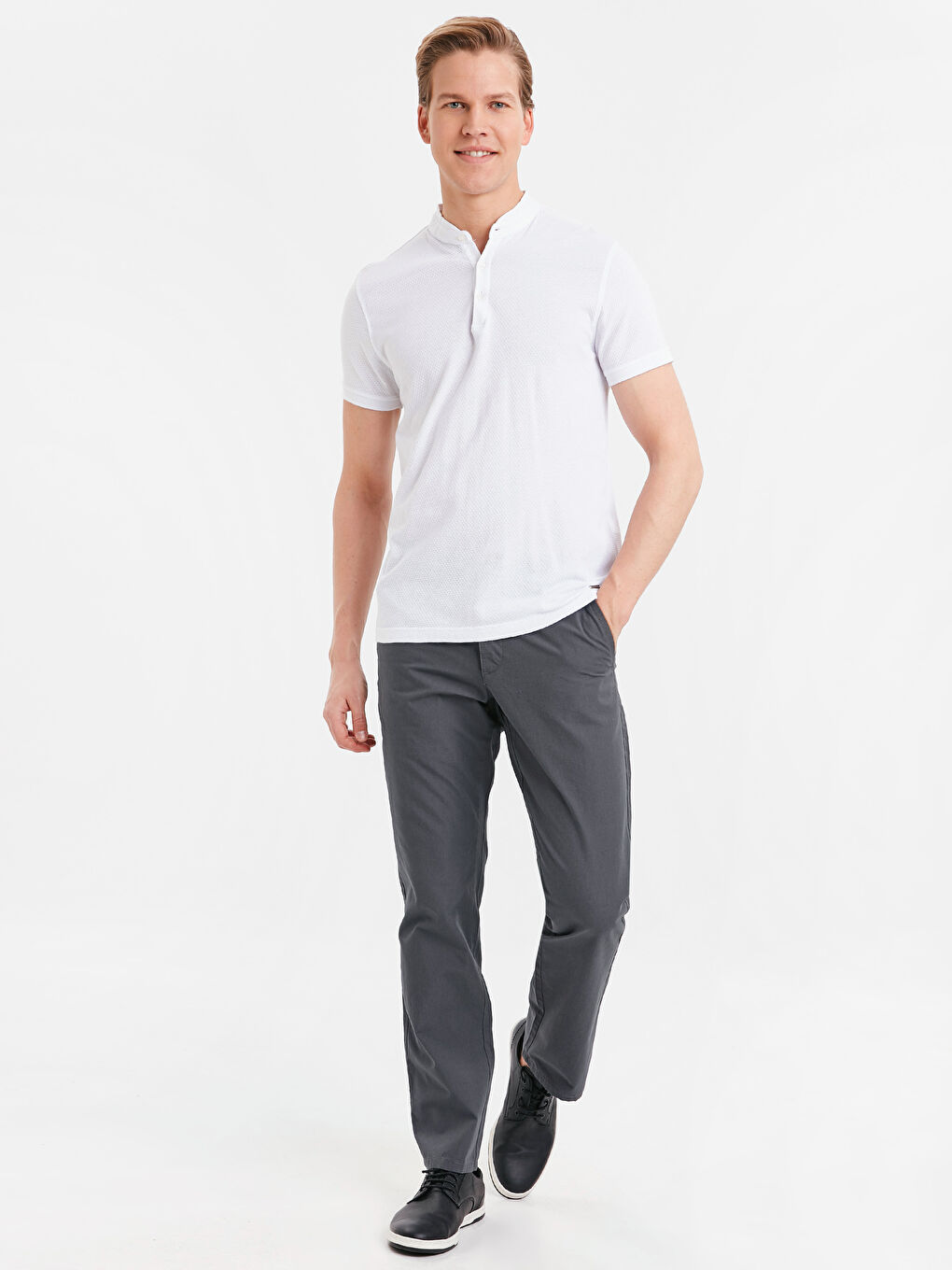 Antrasit Normal Kalıp Erkek Chino Pantolon