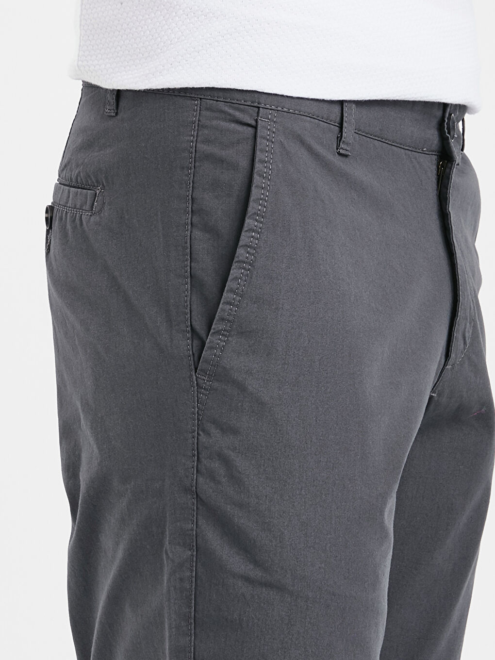 Antrasit Normal Kalıp Erkek Chino Pantolon-3