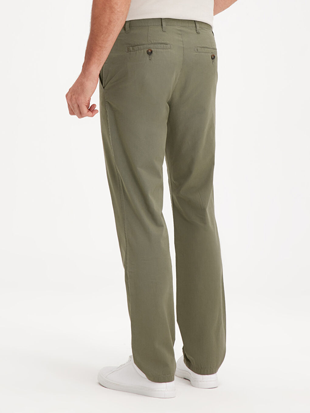 Haki Normal Kalıp Erkek Chino Pantolon-3