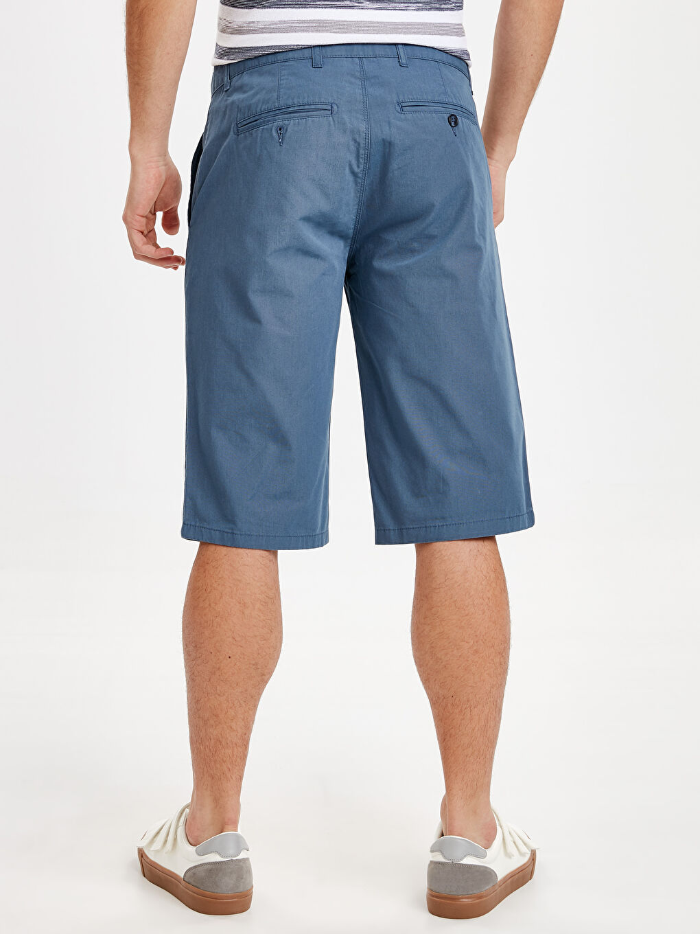 İndigo Standart Kalıp Bermuda Erkek Şort-2