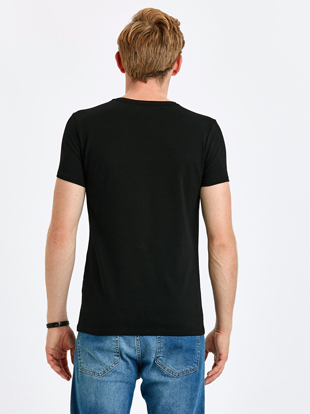 Мужчины Черный Футболка-1