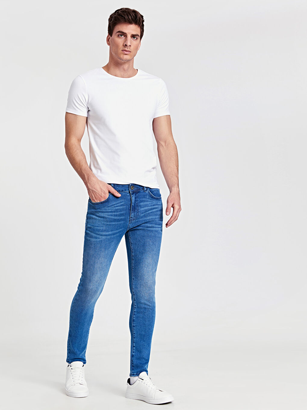 Orta İndigo Rodeo Jean Pantolon-1