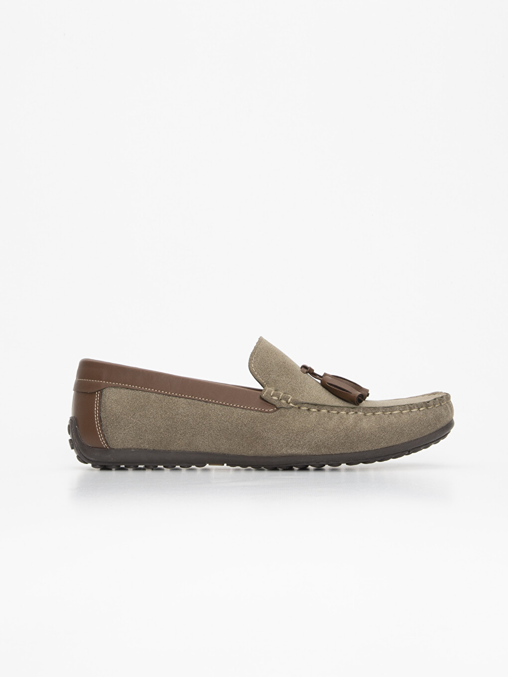 Man Khaki Suit Shoes