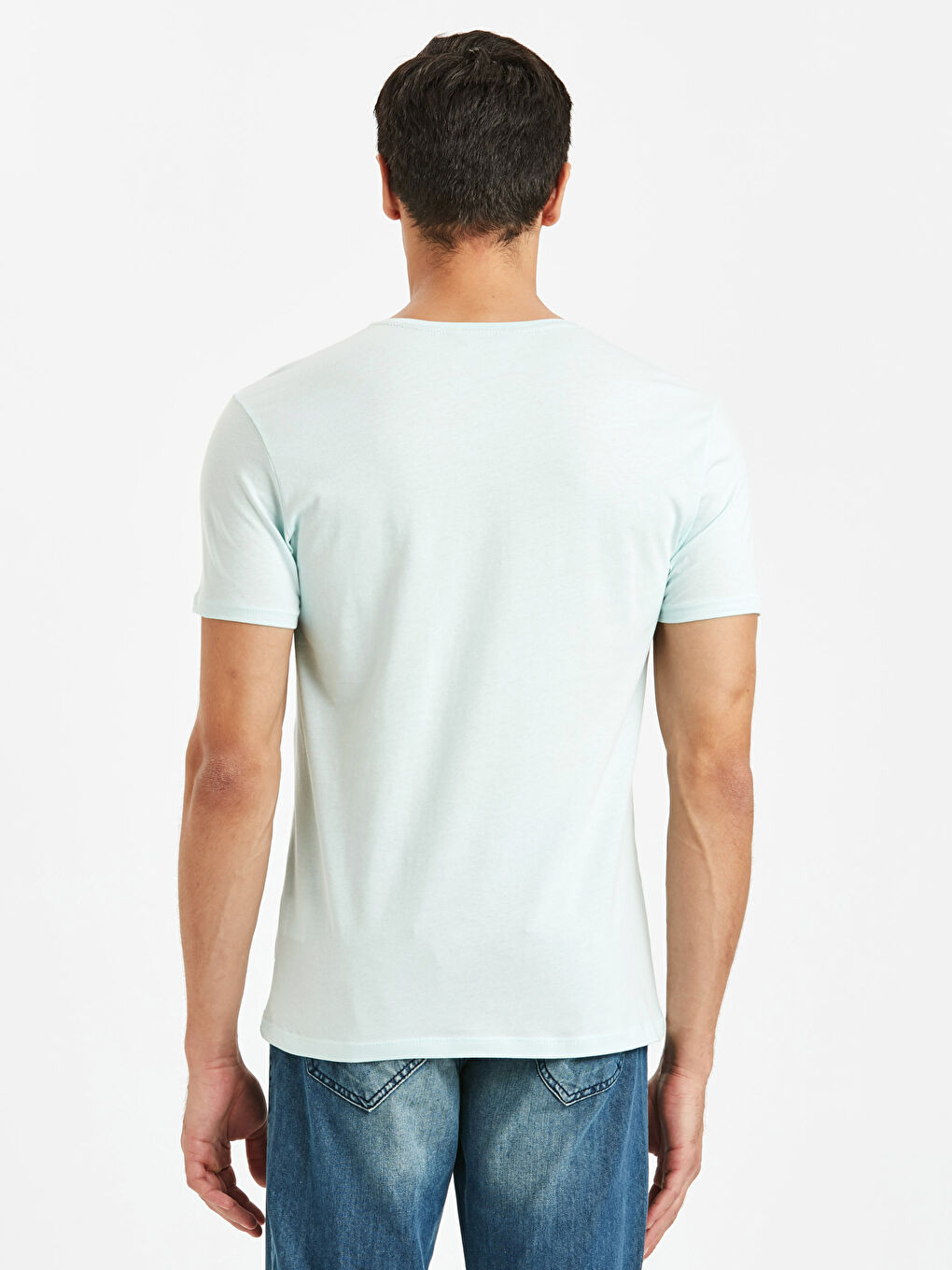 Yeşil Pastel Nane Tişört-1