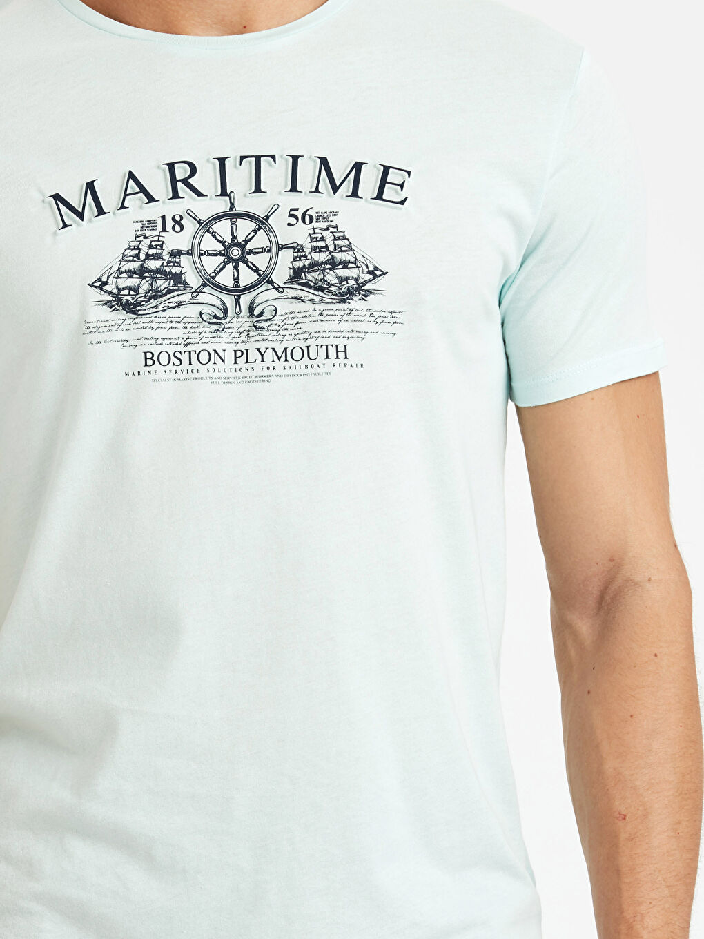 Yeşil Pastel Nane Tişört-3