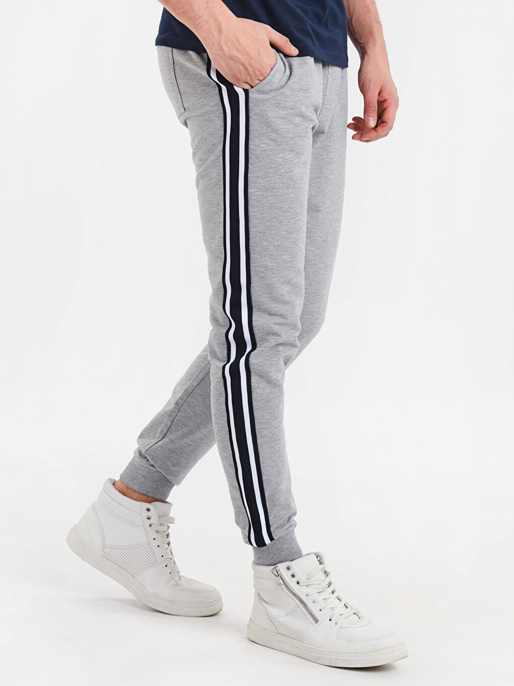 Gri Melanj Eşofman Altı-1