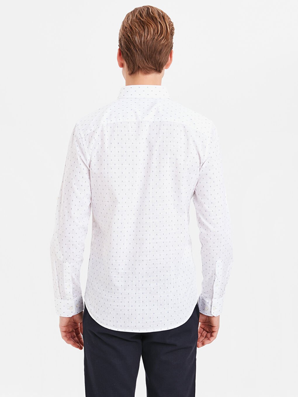 Beyaz Baskılı Gömlek-1