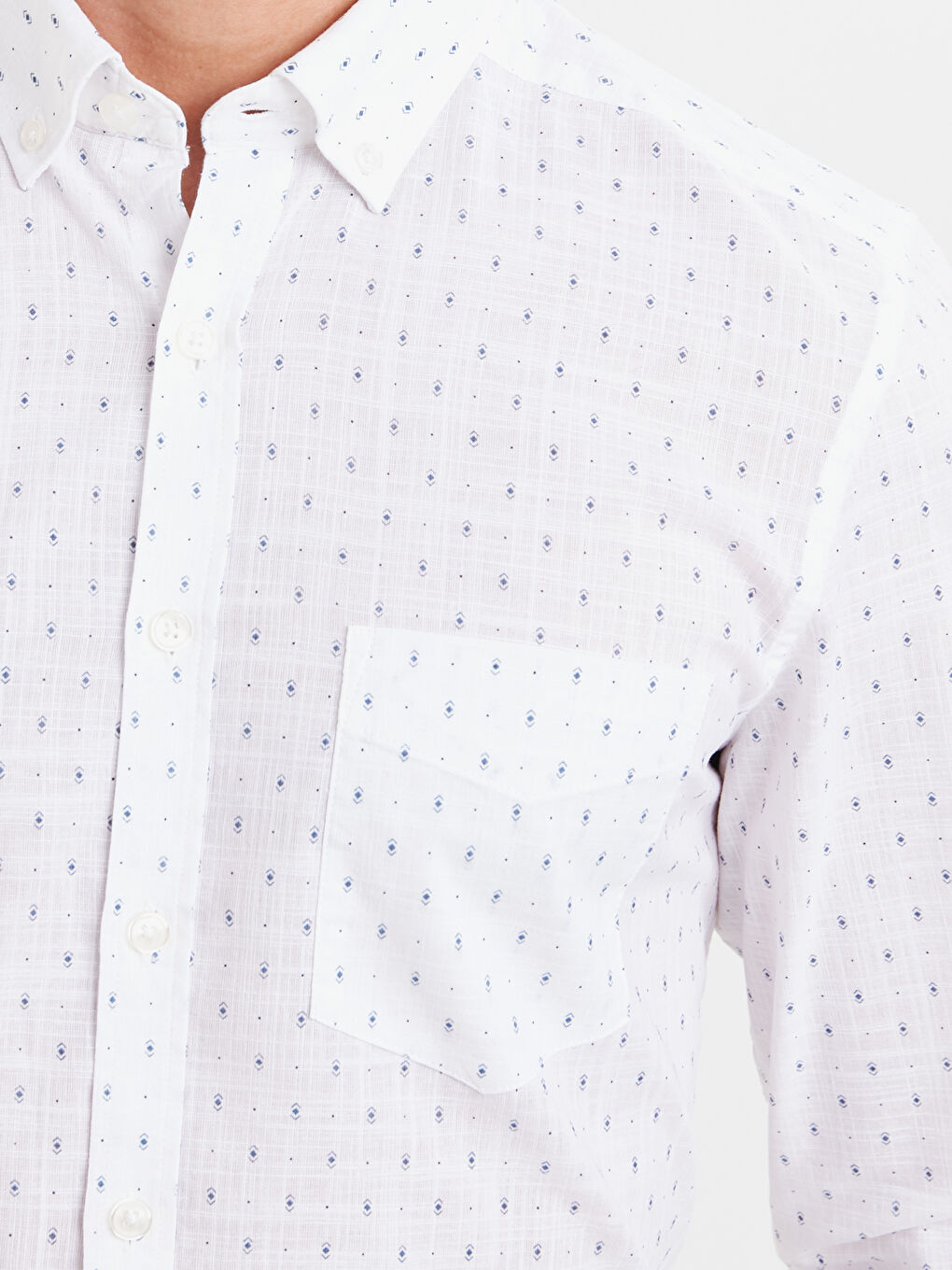 Beyaz Baskılı Gömlek-3