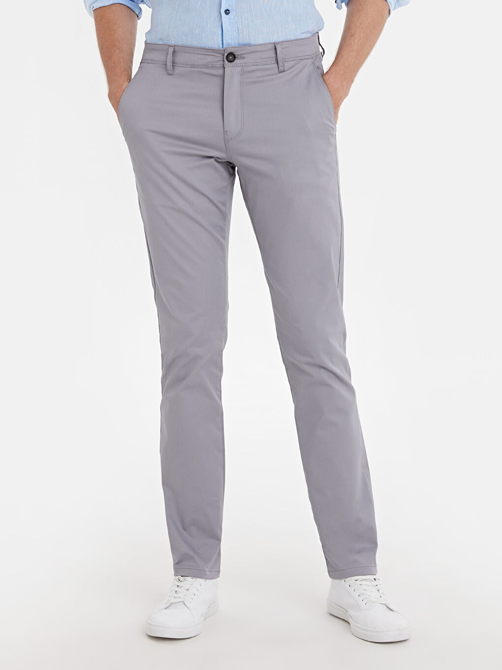 Gri Chino Pantolon-1