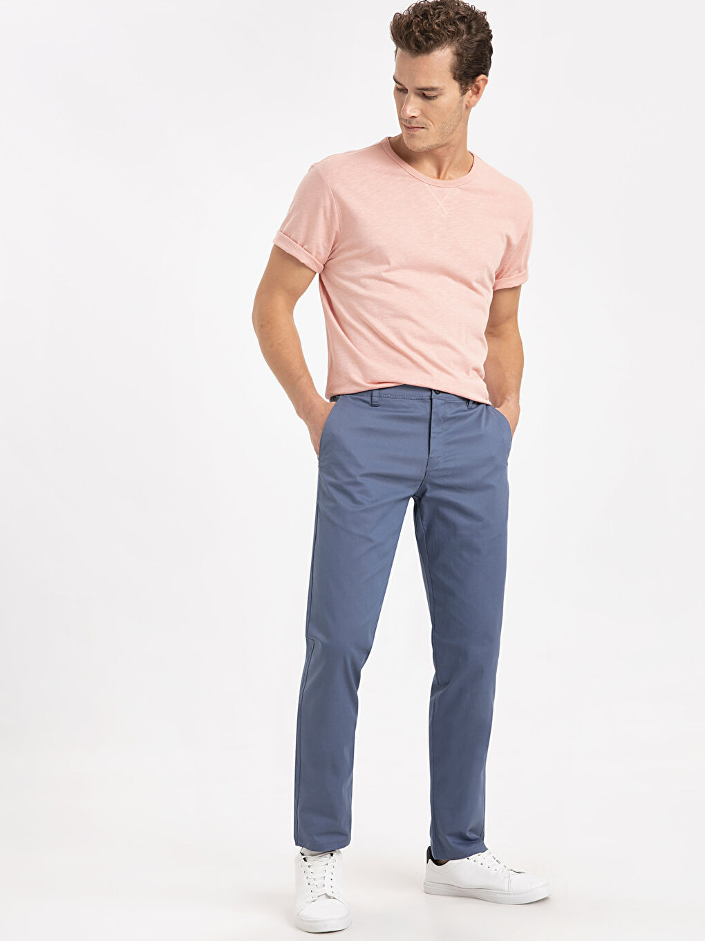 İndigo Gabardin Erkek Chino Pantolon