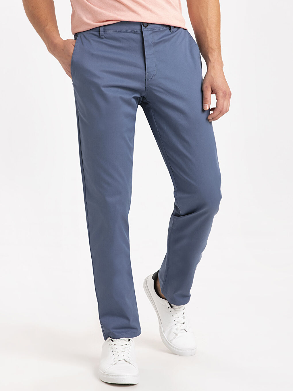 İndigo Gabardin Erkek Chino Pantolon-1