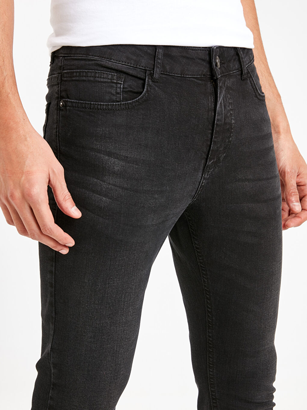 Siyah  Rodeo Jean Pantolon-3