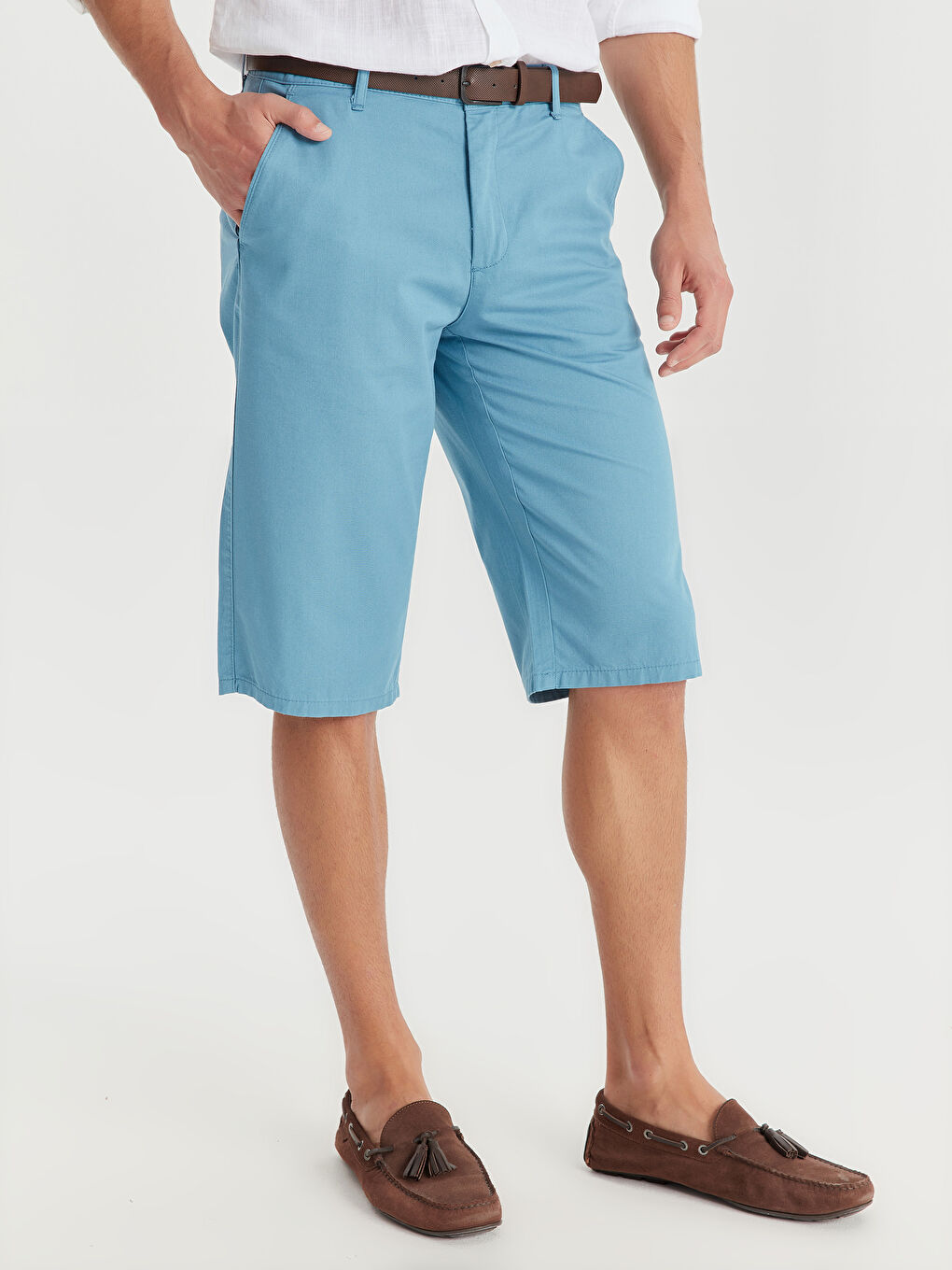 Pantaloni Scurți Regular Fit Gabardine pentru Bărbați-2