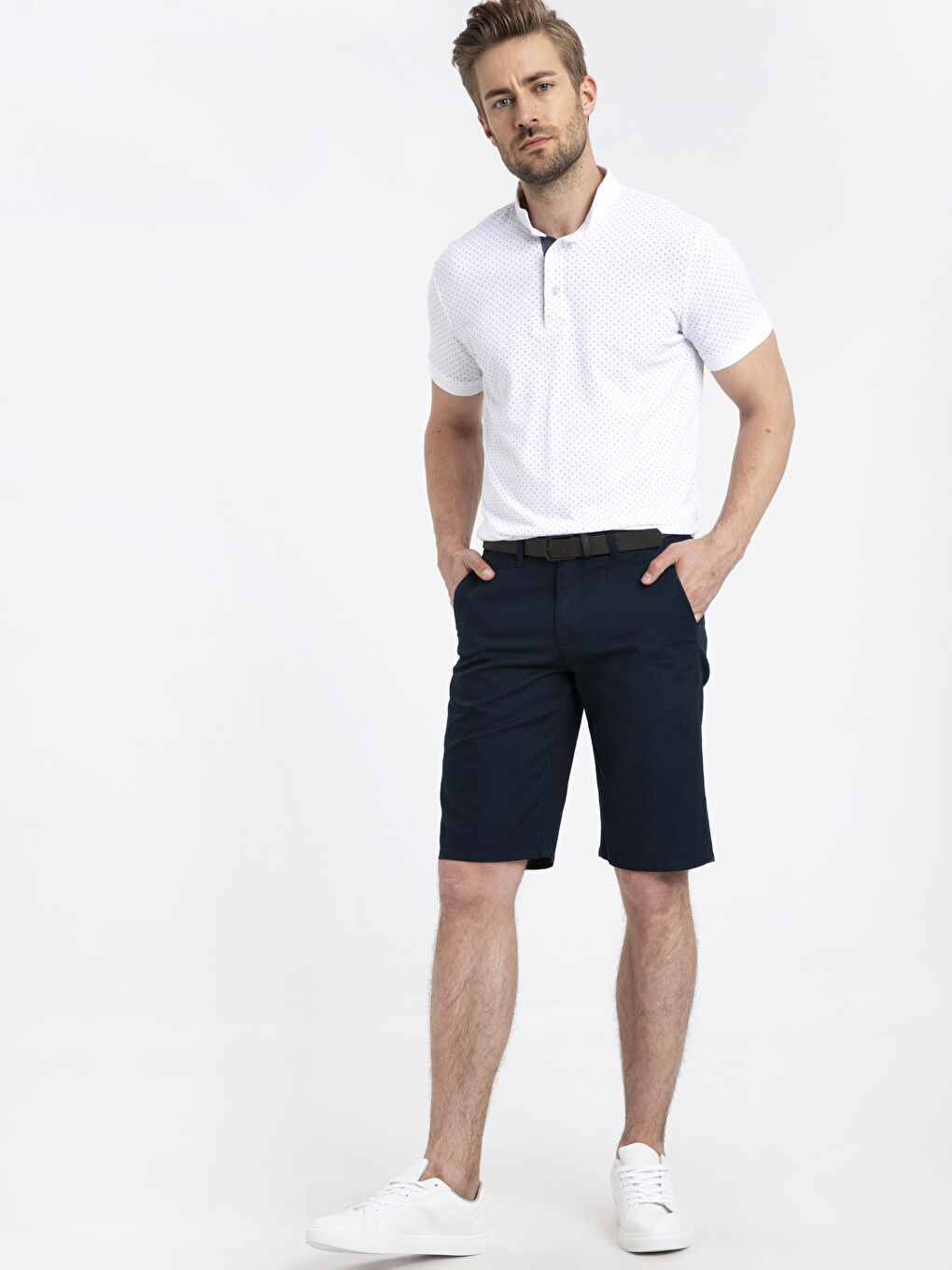 Regular Fit Twill Bermuda Shorts