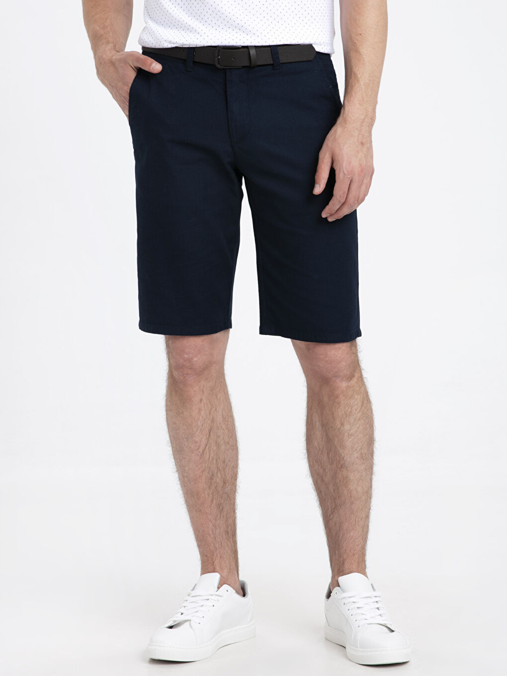Regular Fit Twill Bermuda Shorts-1
