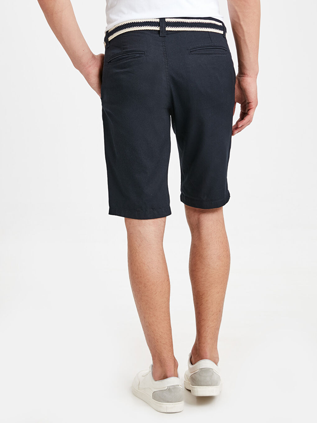 Lacivert Dar Kalıp Erkek Şort-2