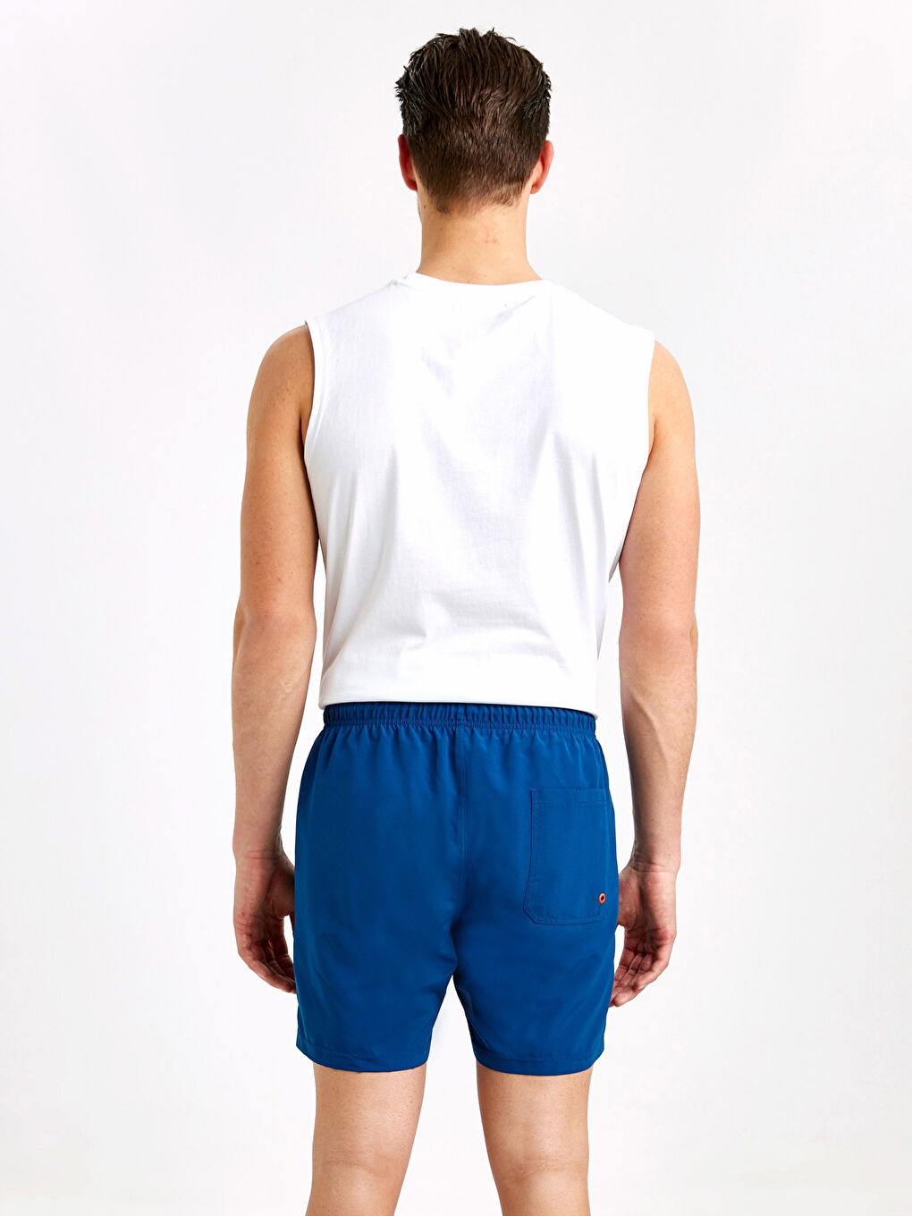 Mavi Kısa Boy Basic Deniz Şortu-2