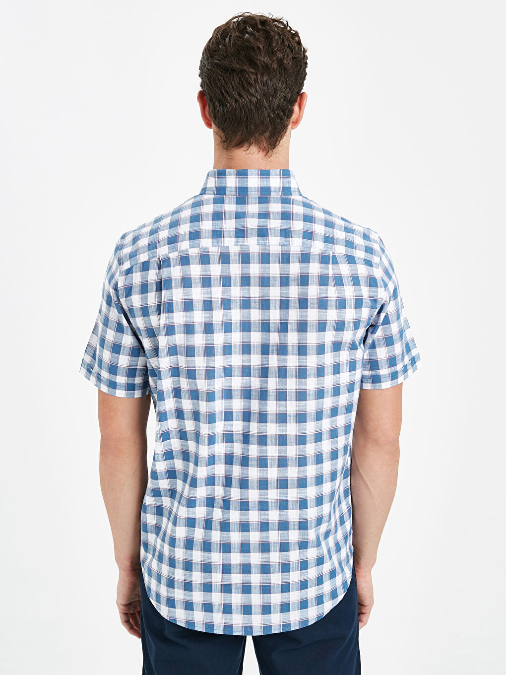 İndigo Ekoseli Gömlek-2