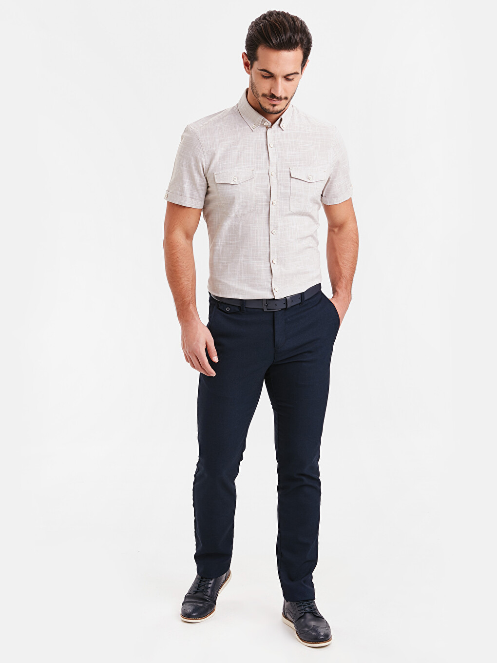 Man Beige Shirt-2