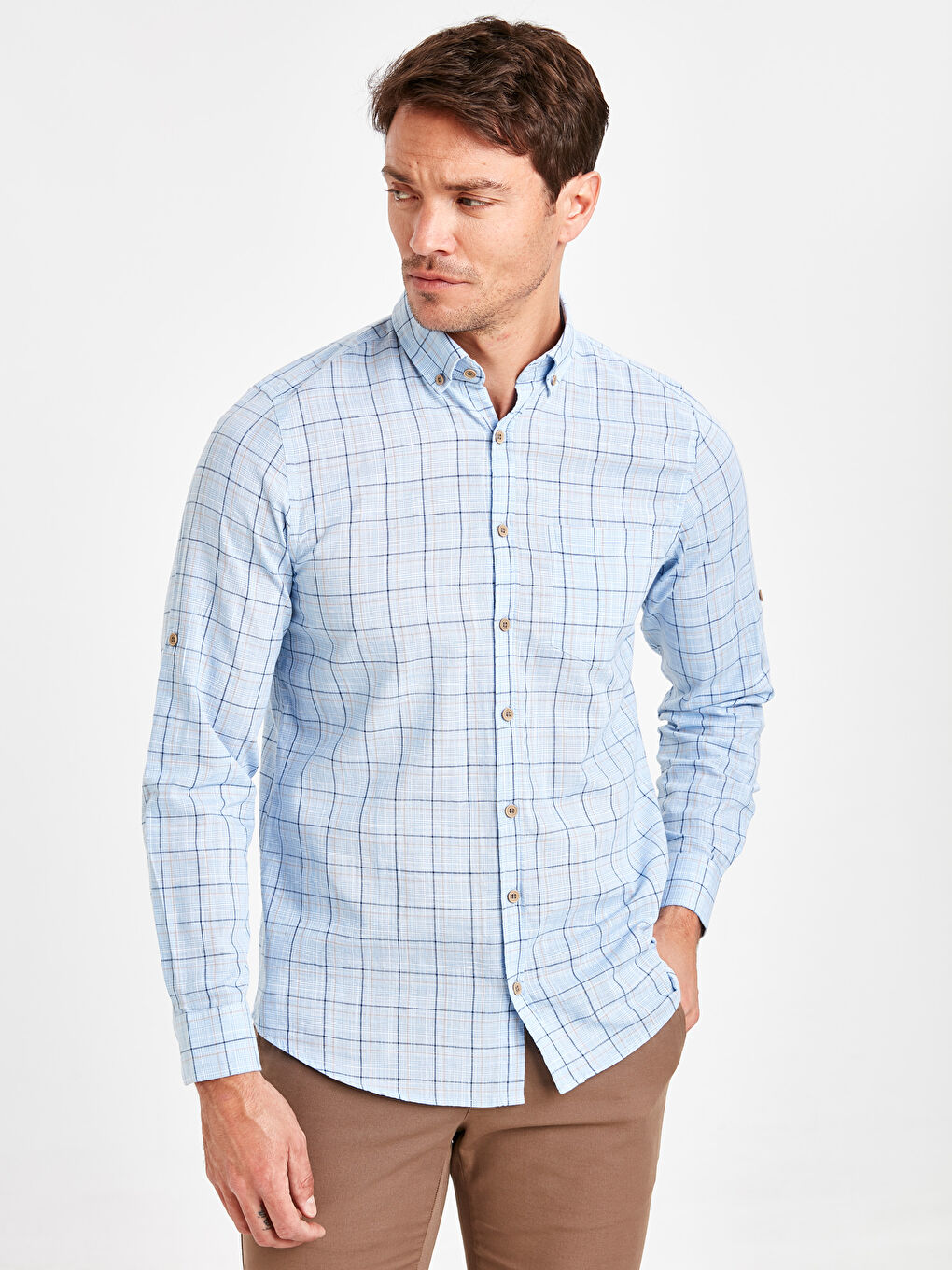 İndigo Çizgili Gömlek-2