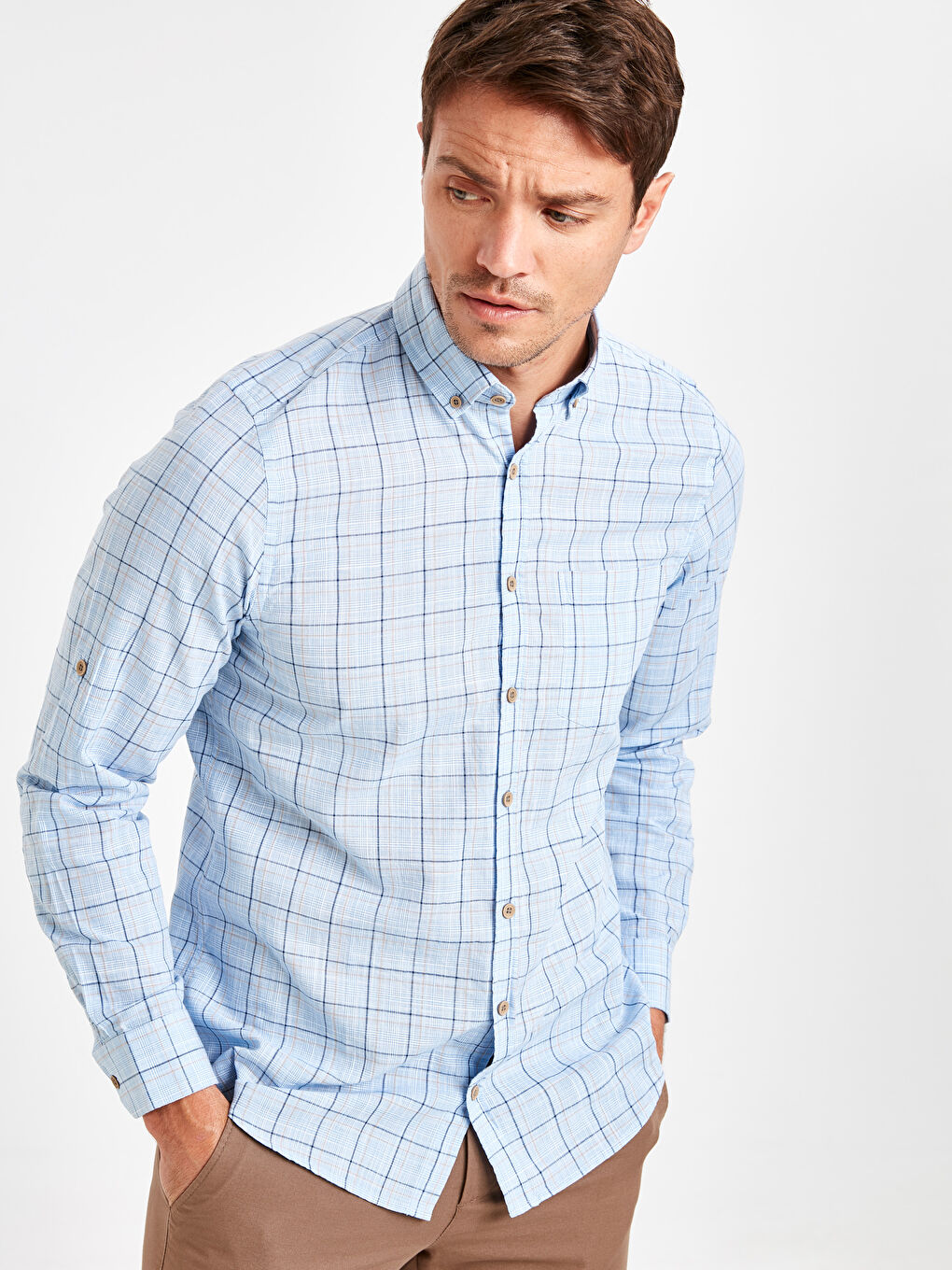 İndigo Çizgili Gömlek-3