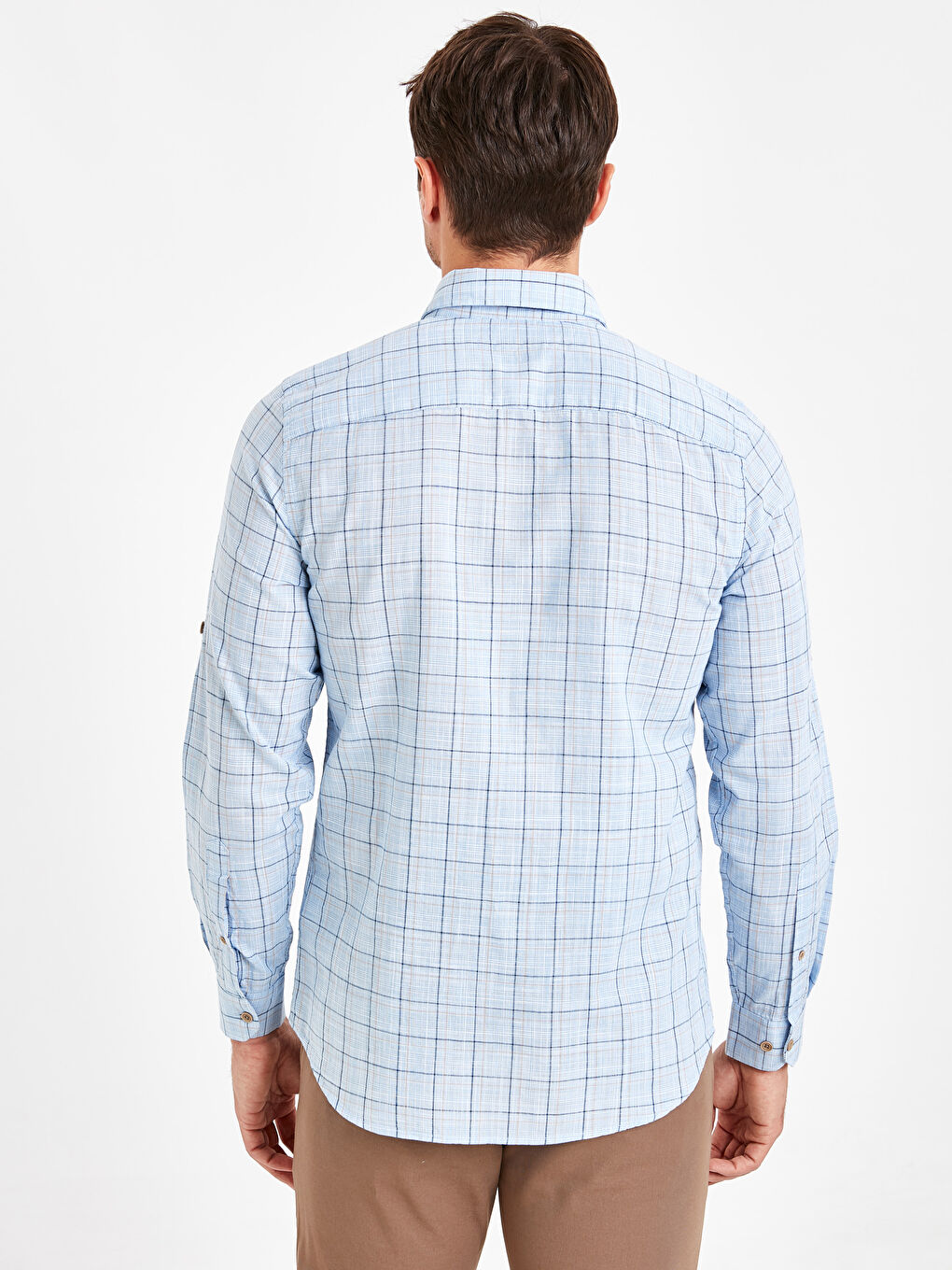 İndigo Çizgili Gömlek-4