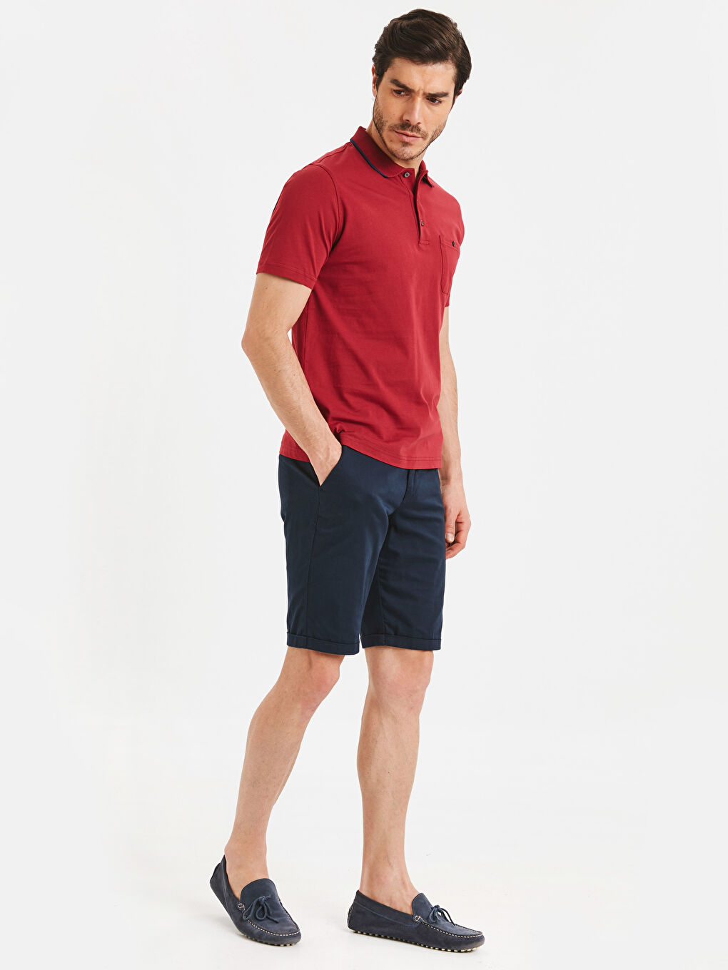 Базовая хлопковая футболка-поло с короткими рукавами-2