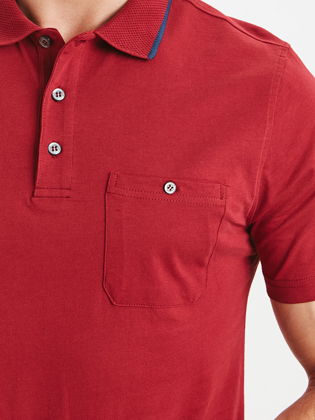 Базовая хлопковая футболка-поло с короткими рукавами-3