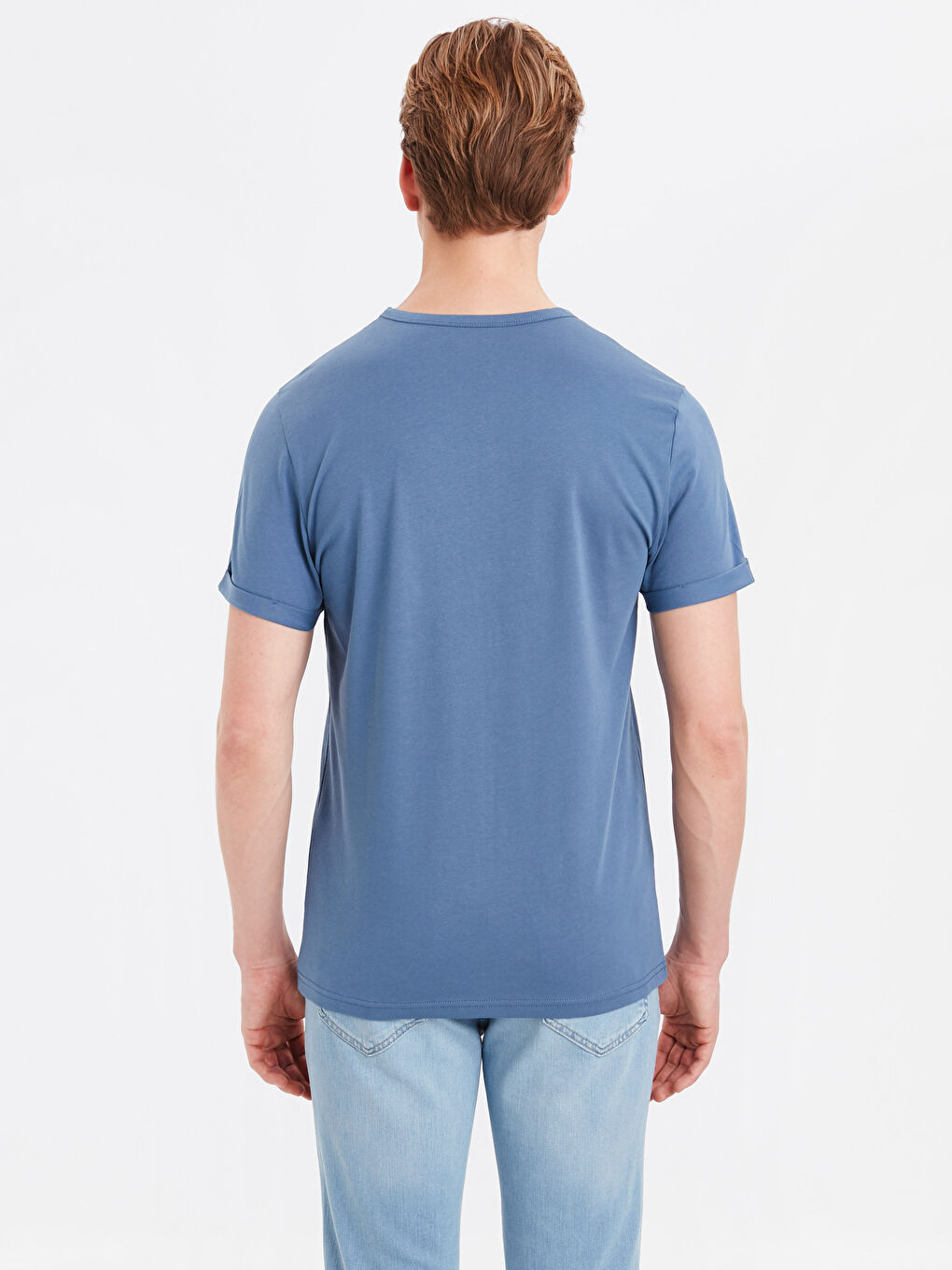 Футболка из хлопка с круглым вырезом и коротким рукавом-1