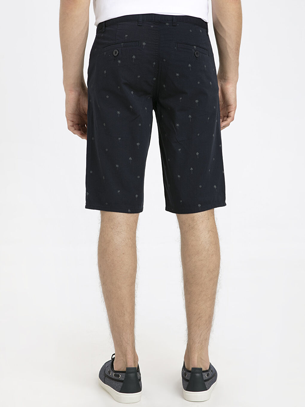 Lacivert Dar Kalıp Erkek Şort-2