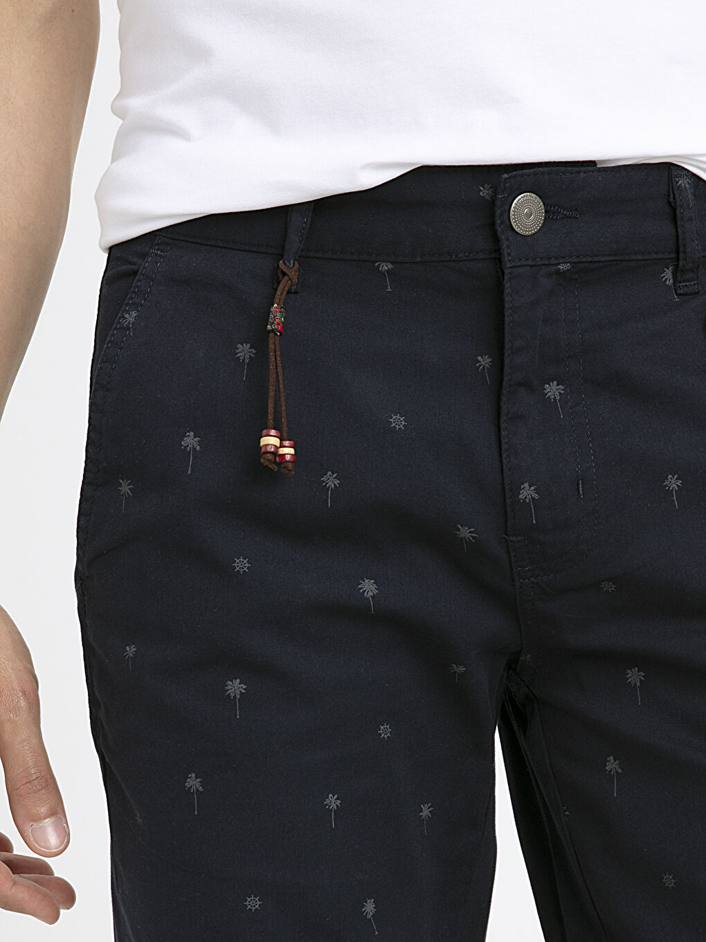 Lacivert Dar Kalıp Erkek Şort-3