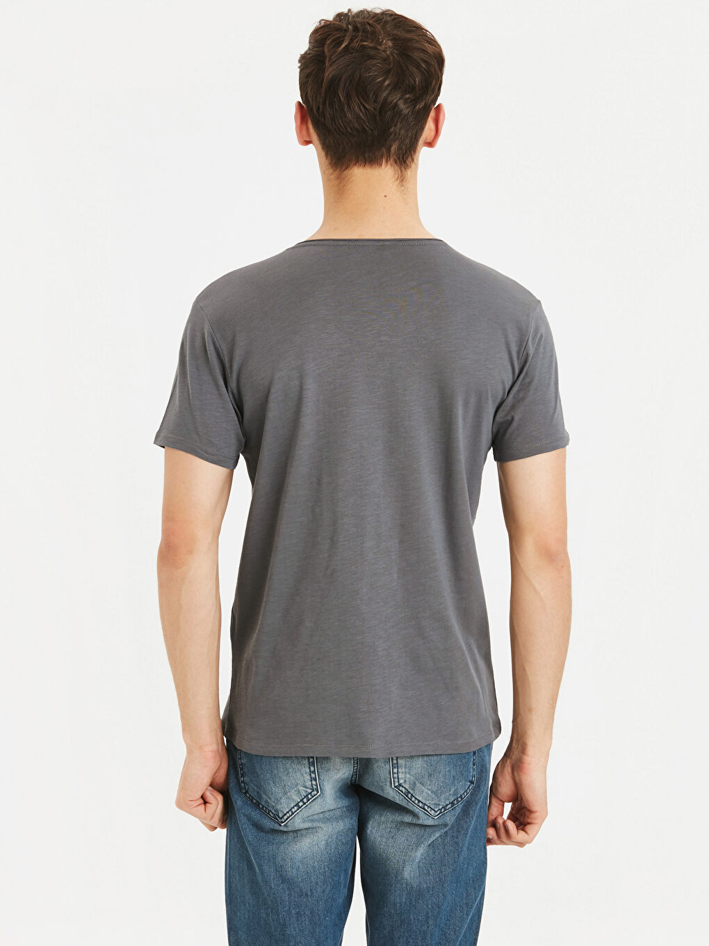 Мужчины Индиго Футболка-1