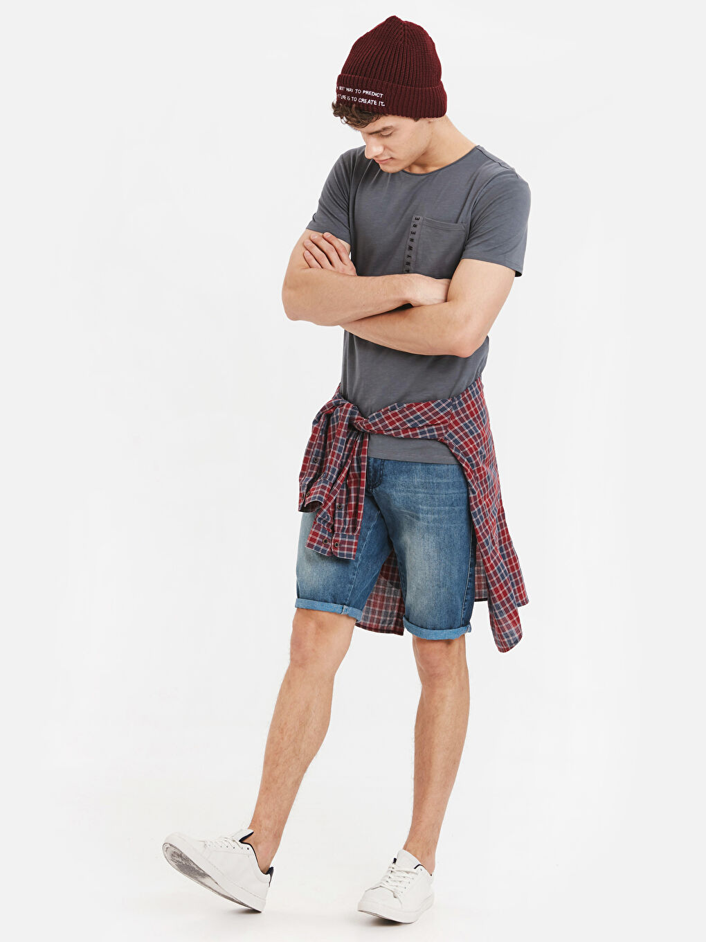 Мужчины Индиго Футболка-2