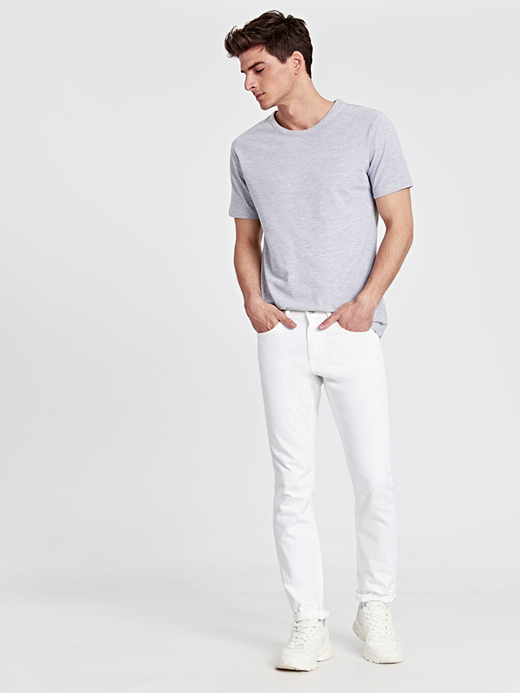 Beyaz 750 Slim Fit Erkek Jean Pantolon-1