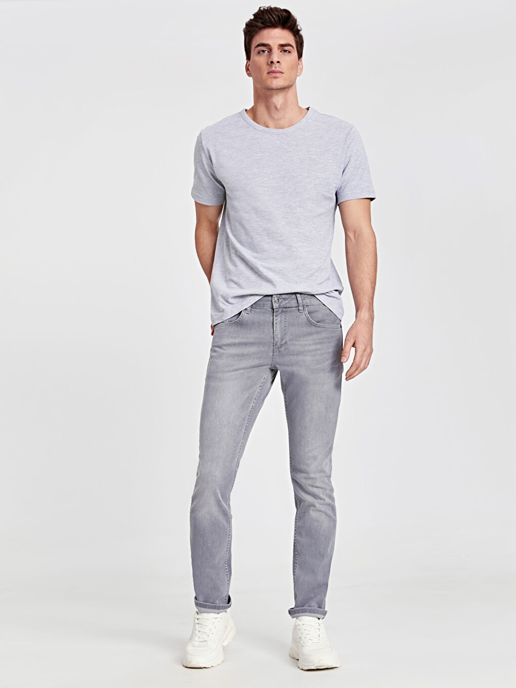 Gri Rodeo Jean Pantolon-1