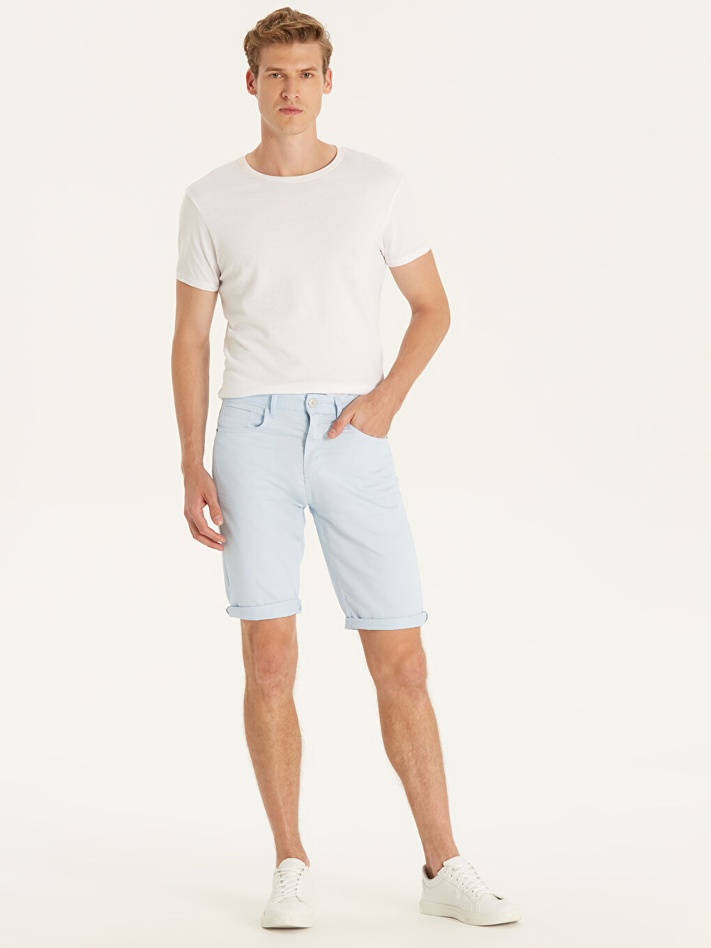 Mavi Regular Fit Bermuda Şort-5