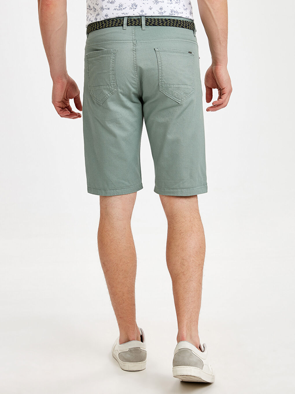 Puslu Yeşil Şort-2