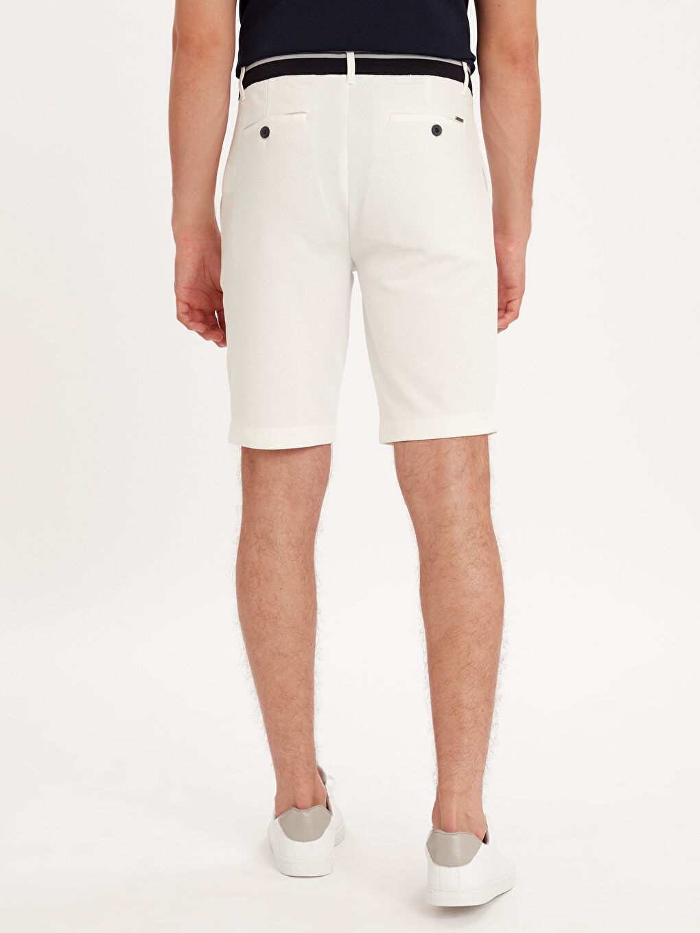 Beyaz Standart Kalıp Erkek Şort-2