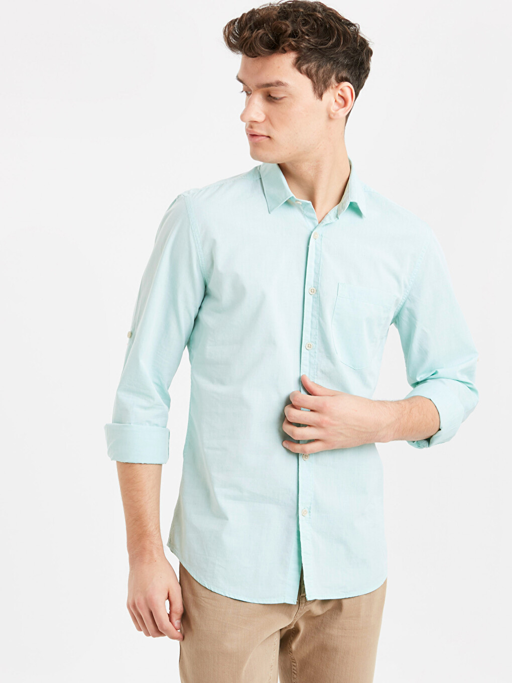 Man Green Shirt