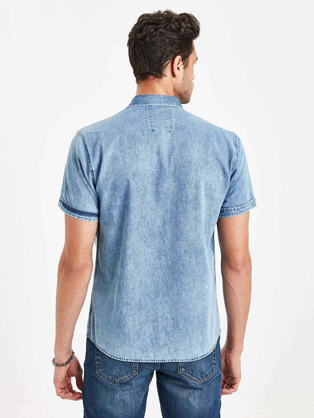 İndigo Slim Fit Erkek Jean Gömlek-2