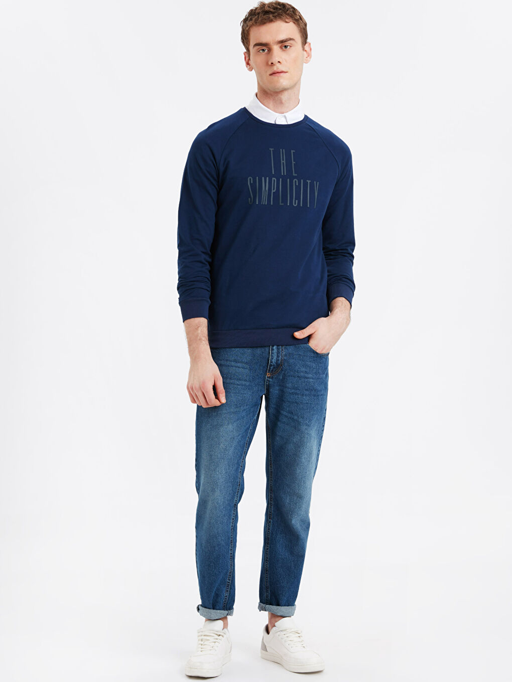 Lacivert Lacıvert Sweatshirt-2