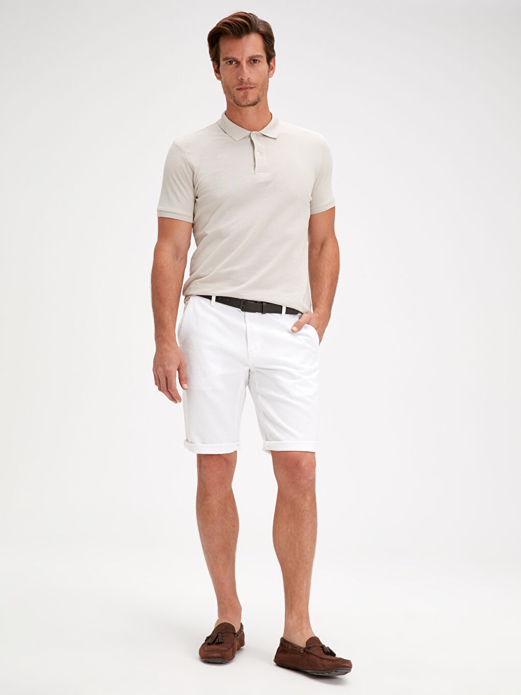 Shorts en Gabardine Coupe Régulière