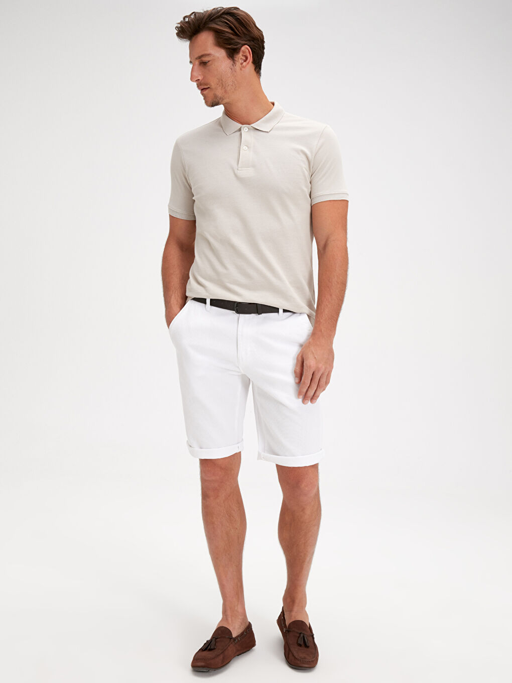Shorts en Gabardine Coupe Régulière-1