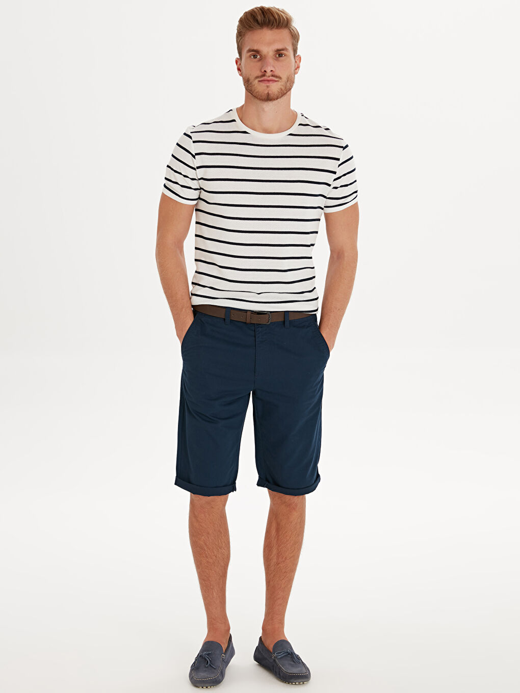 Shorts en Gabardine Coupe Régulière