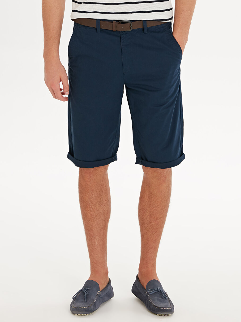 Shorts en Gabardine Coupe Régulière-1